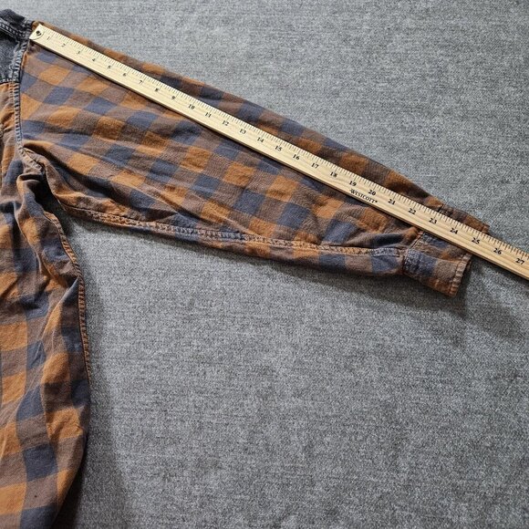 Harley Davidson Shirt Mens XL Plaid Pocket Snap Buttons Patch Biker Rugged FLAW - Picture 5 of 16